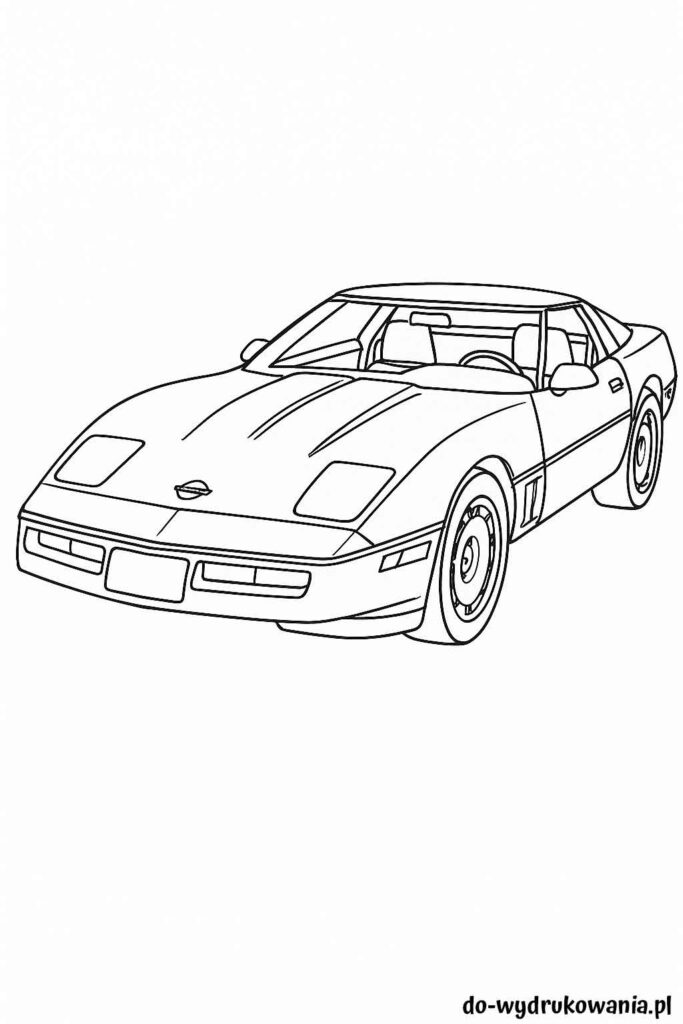Kolorowanka Chevrolet Corvette C4 do wydrukowania w formacie pdf