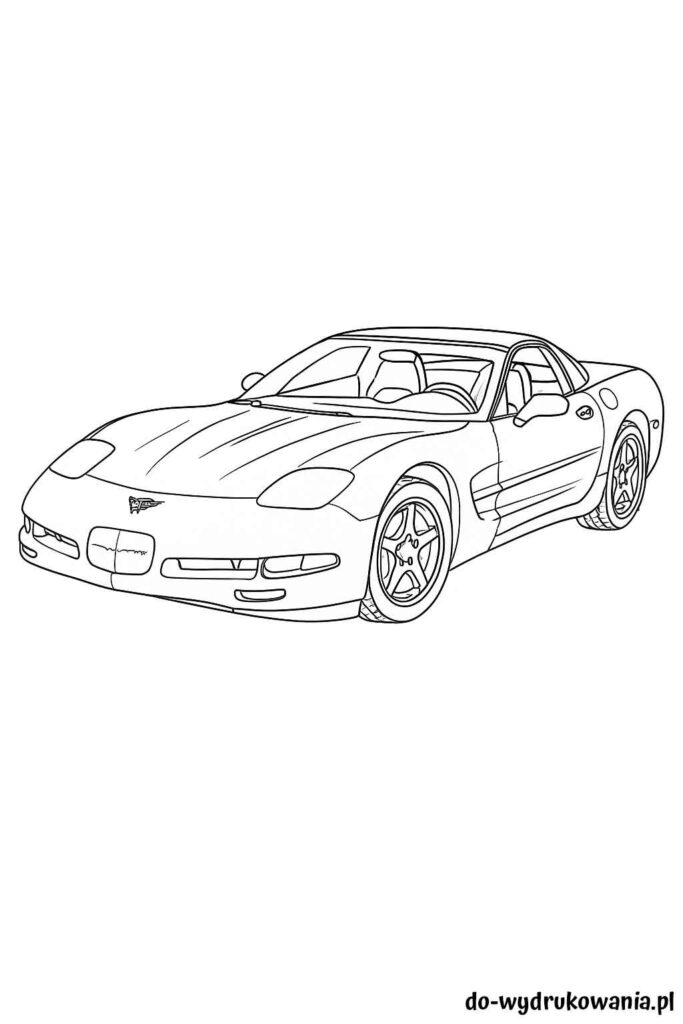 Kolorowanka Chevrolet Corvette C5 do wydrukowania w formacie pdf