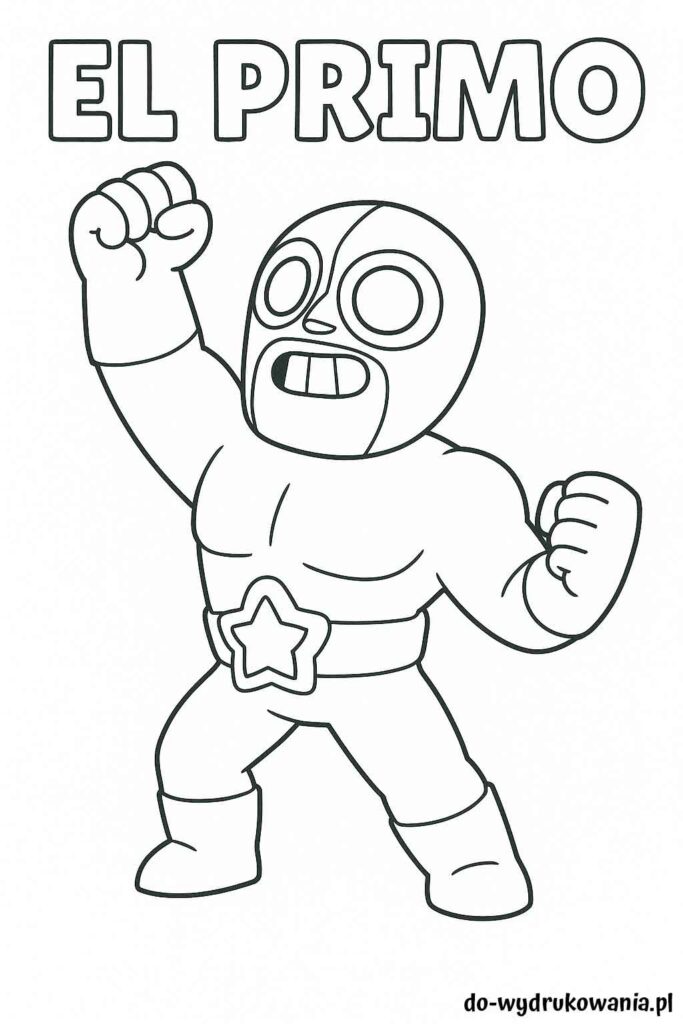 Kolorowanka El Primo Brawl Stars do wydrukowania w formacie pdf