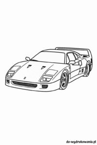 Kolorowanka Ferrari F40 do wydrukowania w formacie pdf