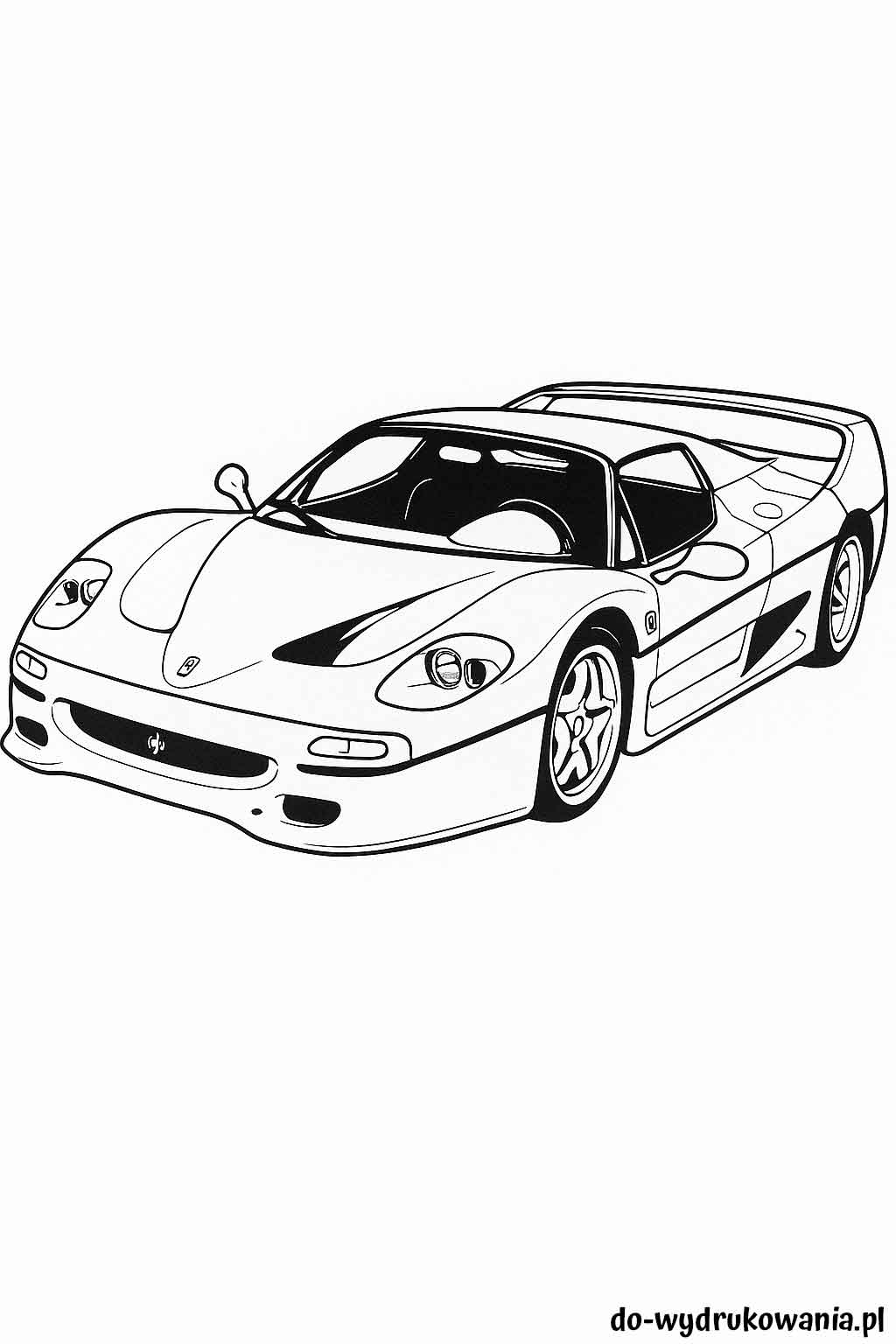 Kolorowanka Ferrari F50 do wydrukowania w formacie pdf