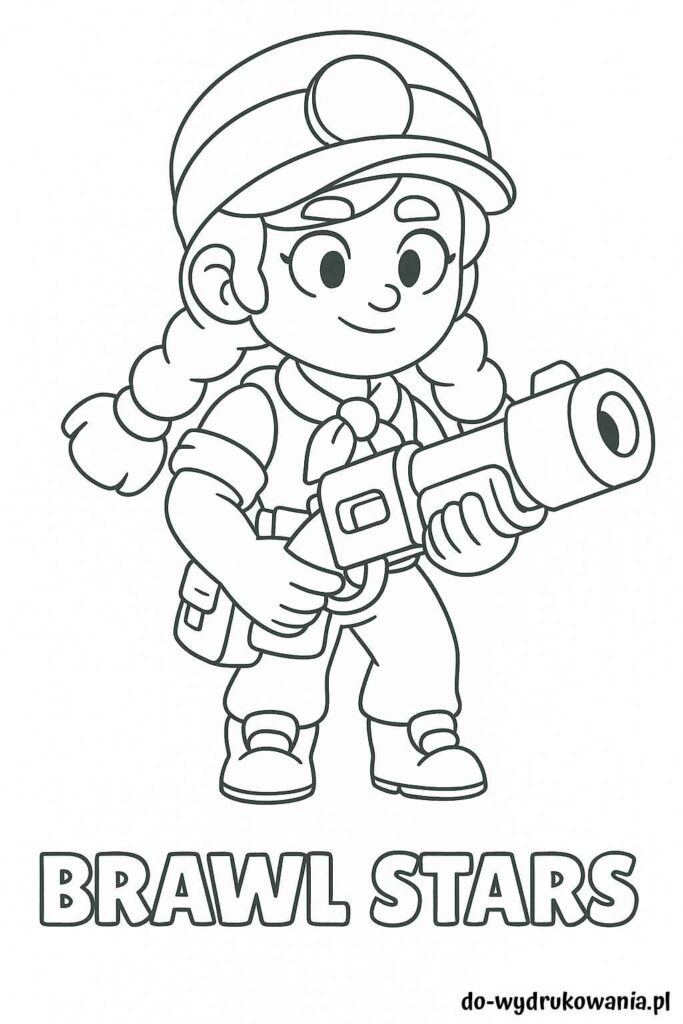 Kolorowanka Jessie z Brawl Stars do wydrukowania w formacie pdf