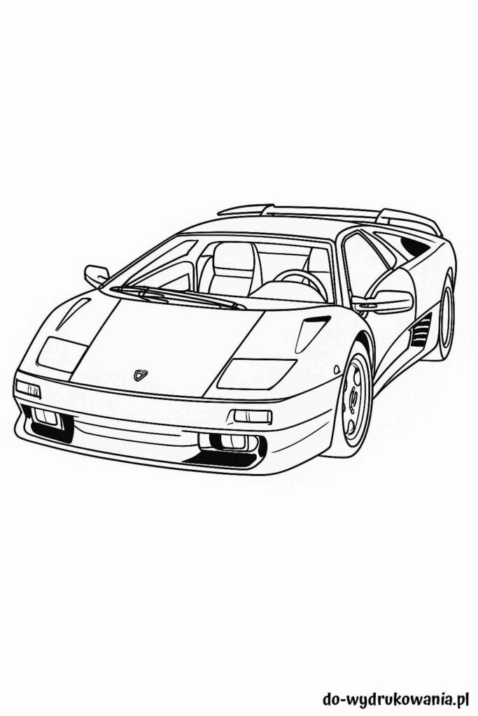Kolorowanka Lamborghini Diablo do wydrukowania w formacie pdf