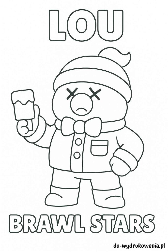 Kolorowanka Lou Brawl Stars do wydrukowania w formacie pdf