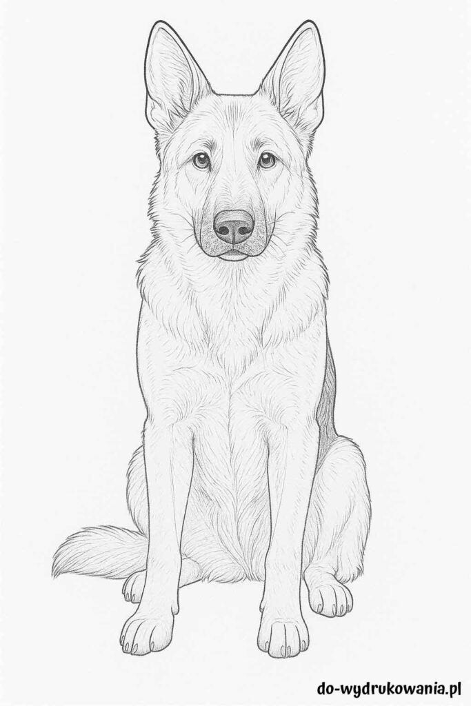 Kolorowanka Owczarek niemiecki do wydrukowania w formacie pdf