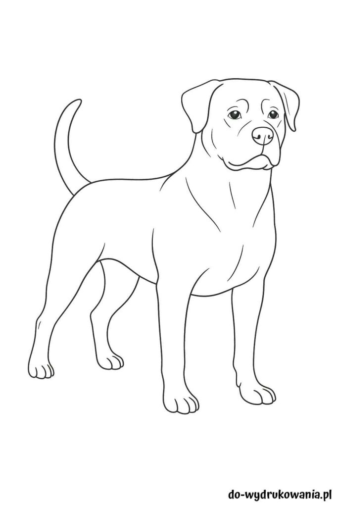 Kolorowanka Rottweiler do wydrukowania w formacie pdf