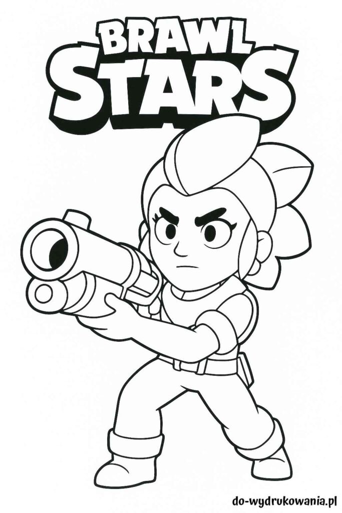 Kolorowanka Shelly Brawl Stars do wydrukowania w formacie pdf