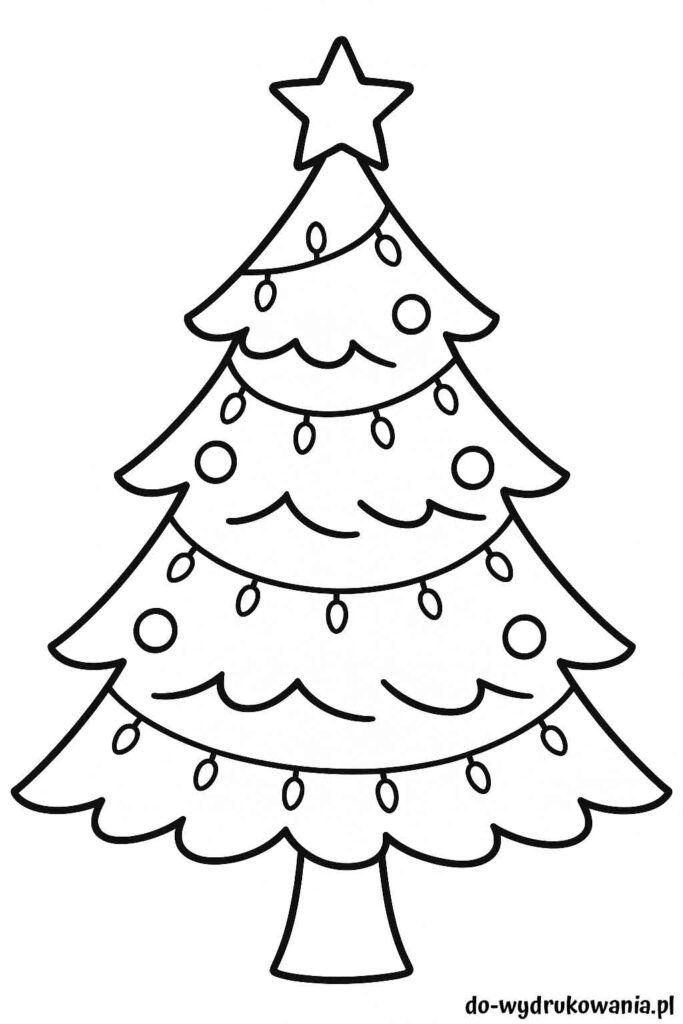 Kolorowanka choinka do wydrukowania w formacie pdf