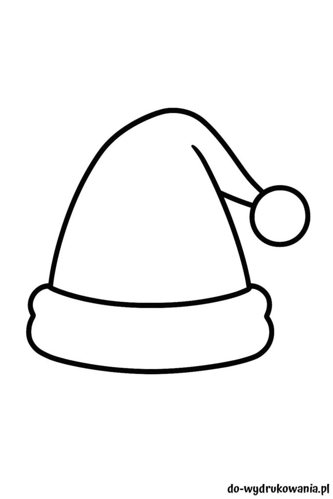 Kolorowanka czapka mikołaja do wydrukowania w formacie pdf