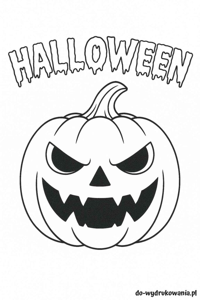 Kolorowanka dynia halloween do wydrukowania w formacie pdf