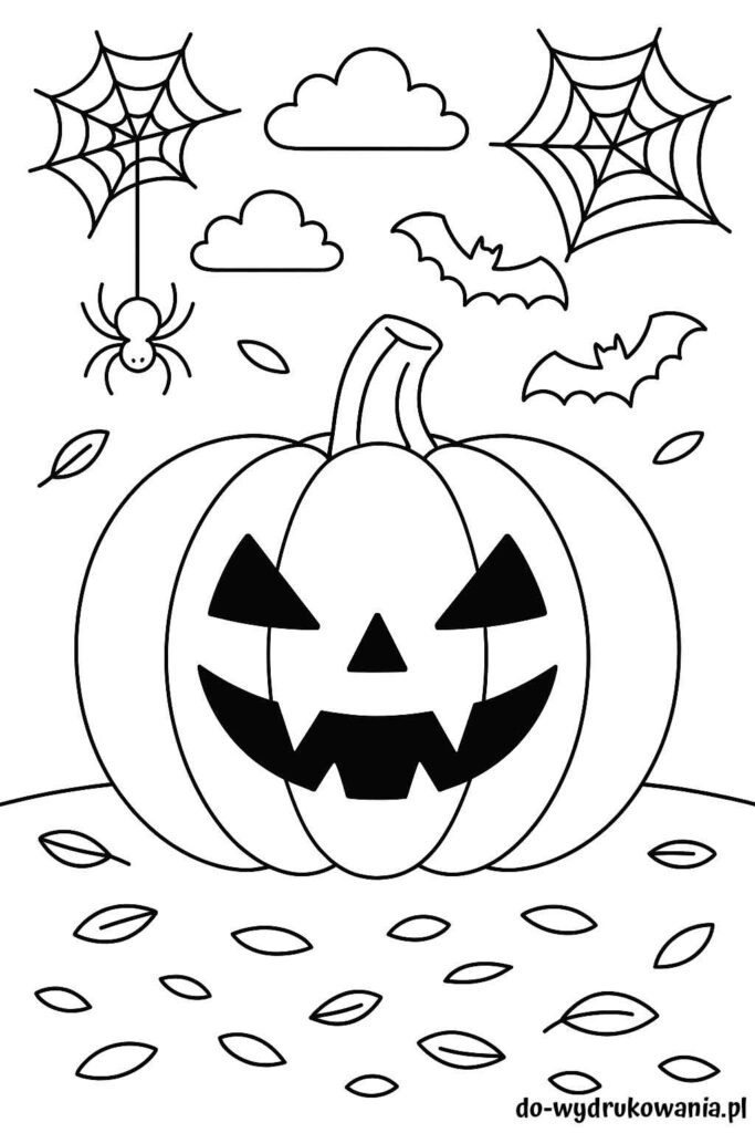 Kolorowanka dynia na Halloween do wydrukowania w formacie pdf