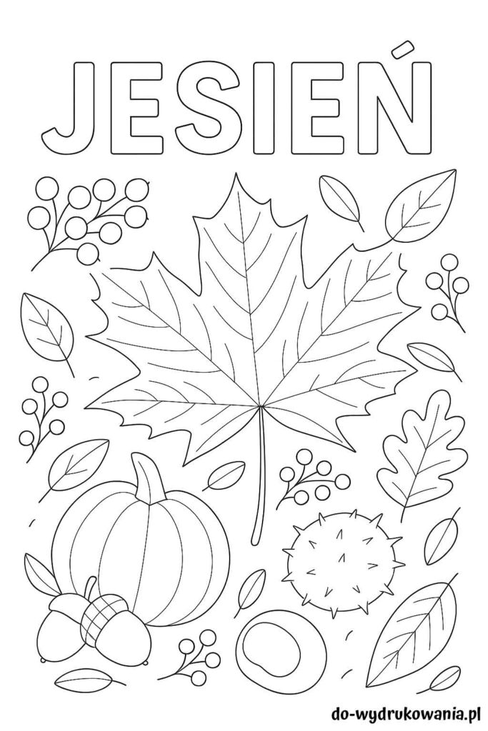 Kolorowanka jesien 2 do wydrukowania w formacie pdf