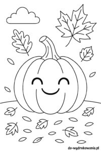 Kolorowanka jesienna dynia do wydrukowania w formacie pdf