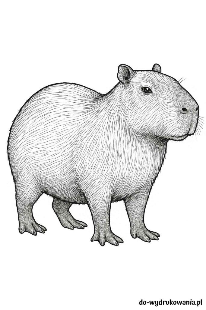 Kolorowanka kapibara 2 do wydrukowania w formacie pdf