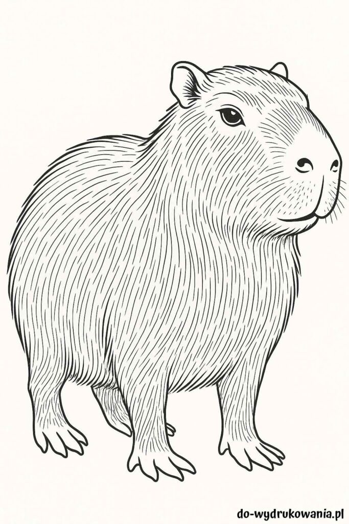 Kolorowanka kapibara do wydrukowania w formacie pdf