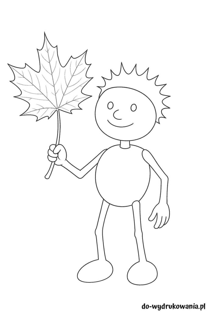 Kolorowanka kasztanowy ludzik 2 do wydrukowania w formacie pdf