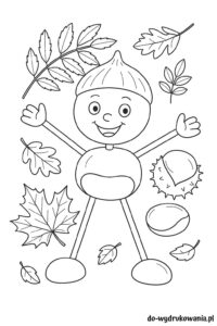 Kolorowanka kasztanowy ludzik do wydrukowania w formacie pdf