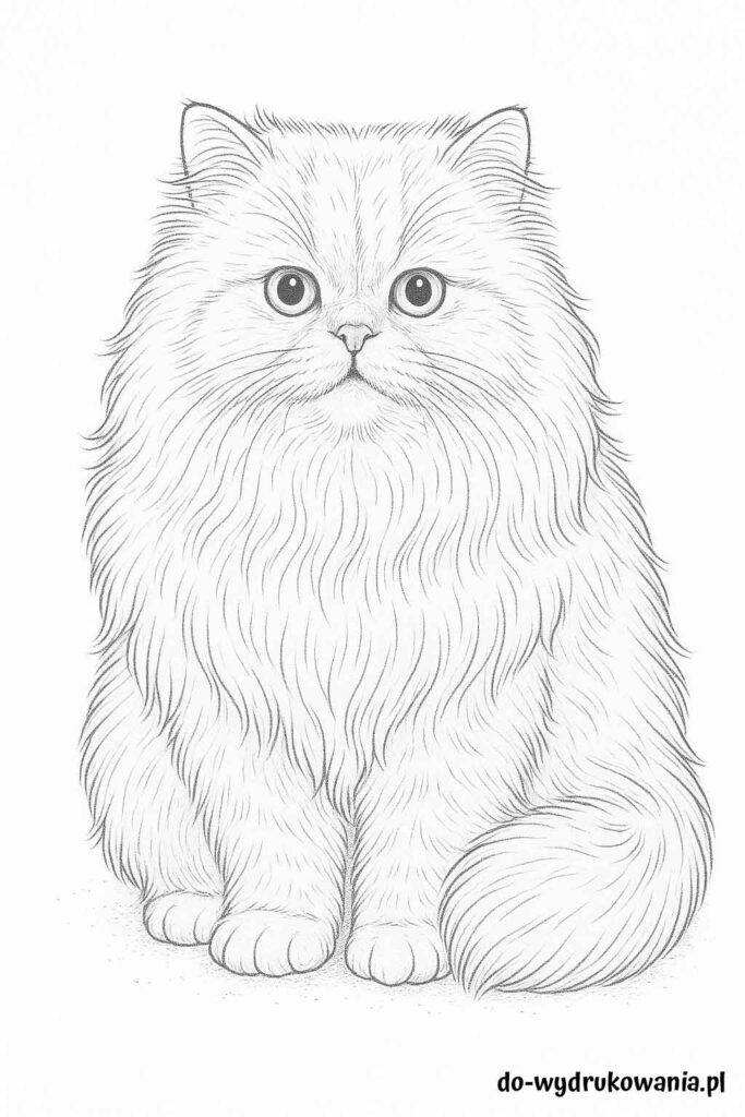 Kolorowanka kot perski do wydrukowania w formacie pdf