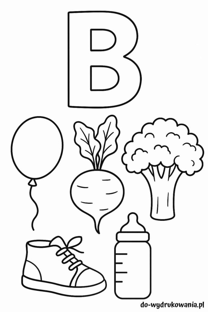 Kolorowanka litera B do wydrukowania w formacie pdf