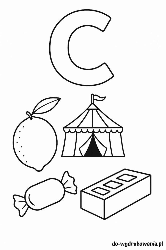 Kolorowanka litera C do wydrukowania w formacie pdf