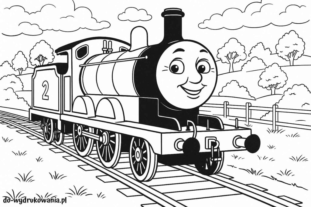 Kolorowanka lokomotywa Edek 2 do wydrukowania w formacie pdf