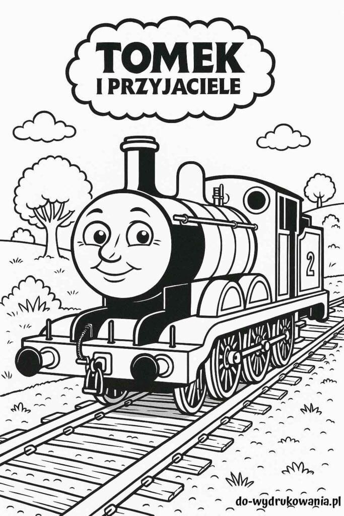 Kolorowanka lokomotywa Edek do wydrukowania w formacie pdf