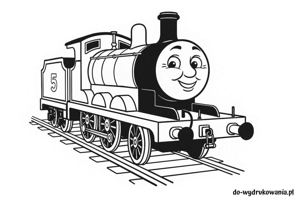 Kolorowanka lokomotywa Kuba do wydrukowania w formacie pdf
