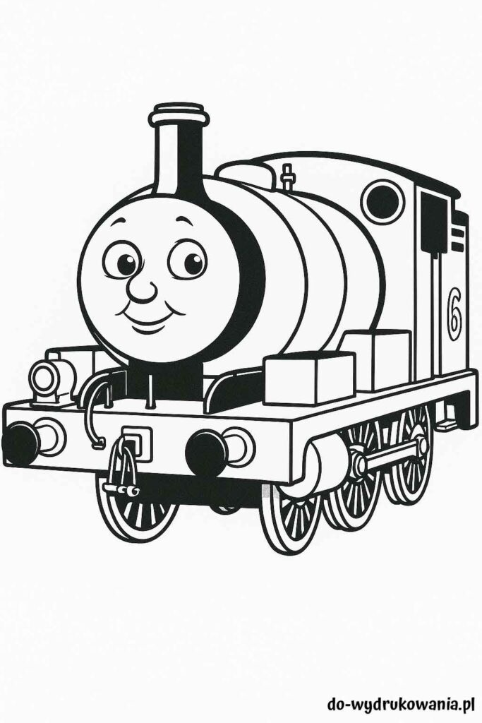 Kolorowanka lokomotywa Piotruś do wydrukowania w formacie pdf
