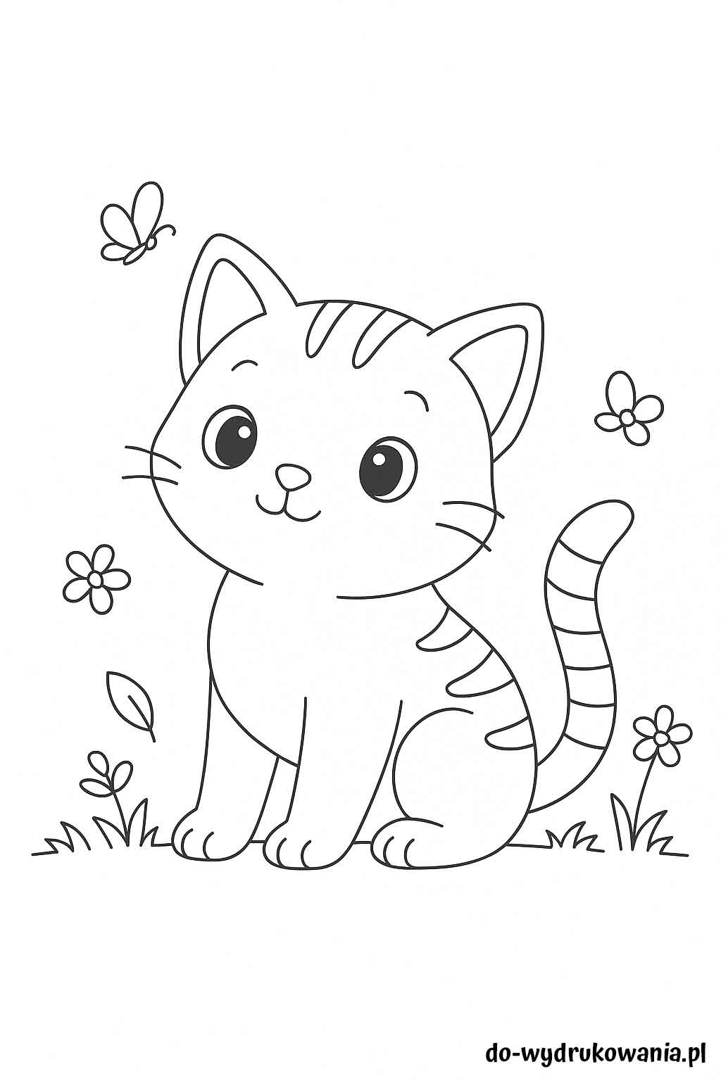 Kolorowanka mały kotek do wydrukowania w formacie pdf