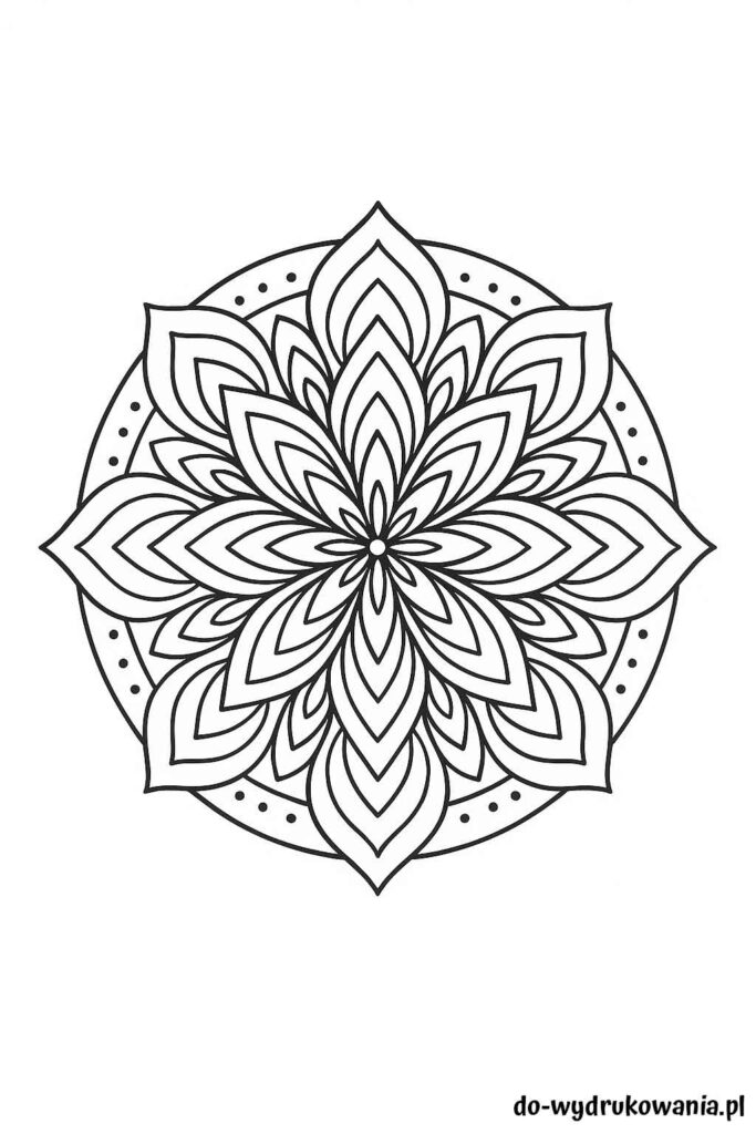 Kolorowanka mandala nr 1 do wydrukowania w formacie pdf