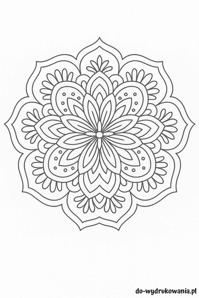 Kolorowanka mandala nr 2 do wydrukowania w formacie pdf