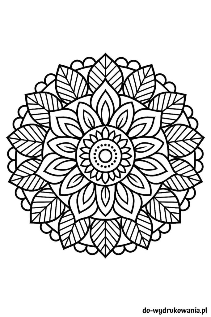 Kolorowanka mandala nr 3 do wydrukowania w formacie pdf