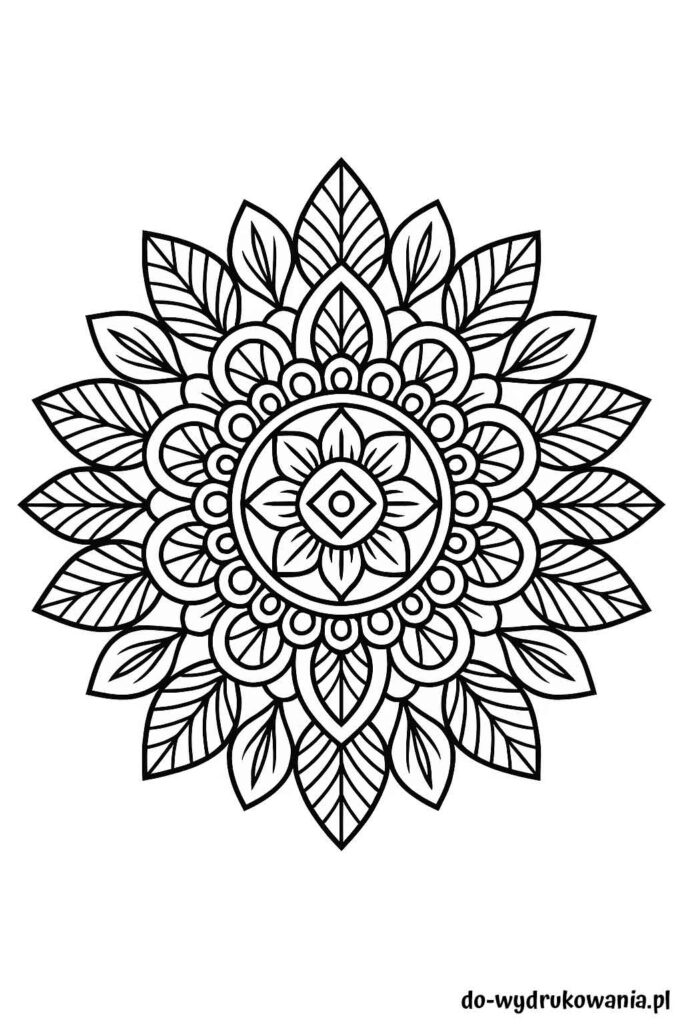 Kolorowanka mandala nr 4 do wydrukowania w formacie pdf