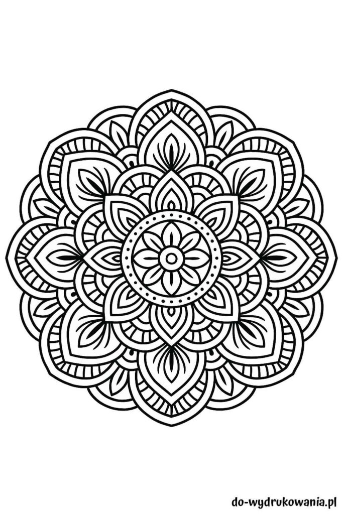 Kolorowanka mandala nr 5 do wydrukowania w formacie pdf