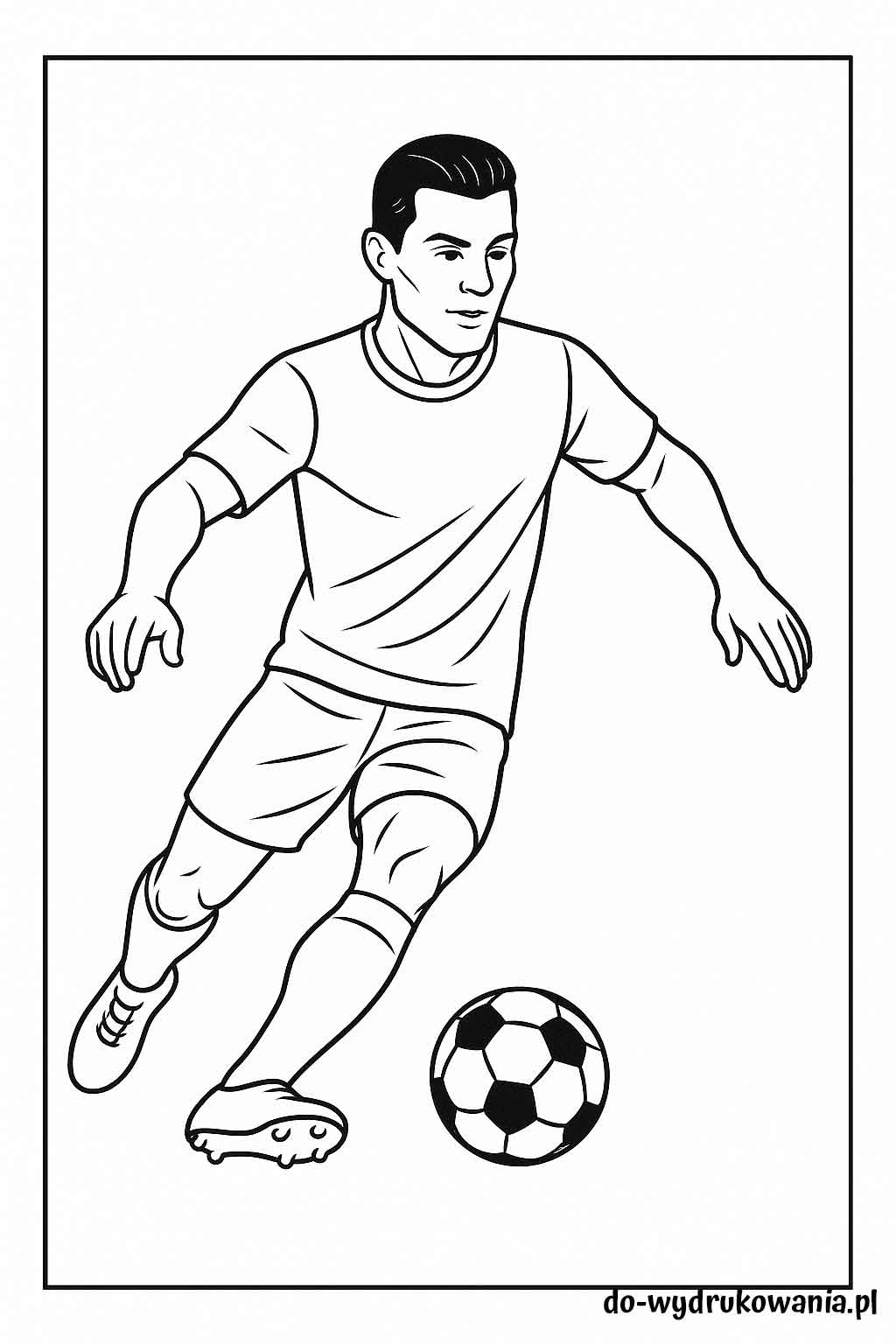 Kolorowanka piłkarz do wydrukowania w formacie pdf