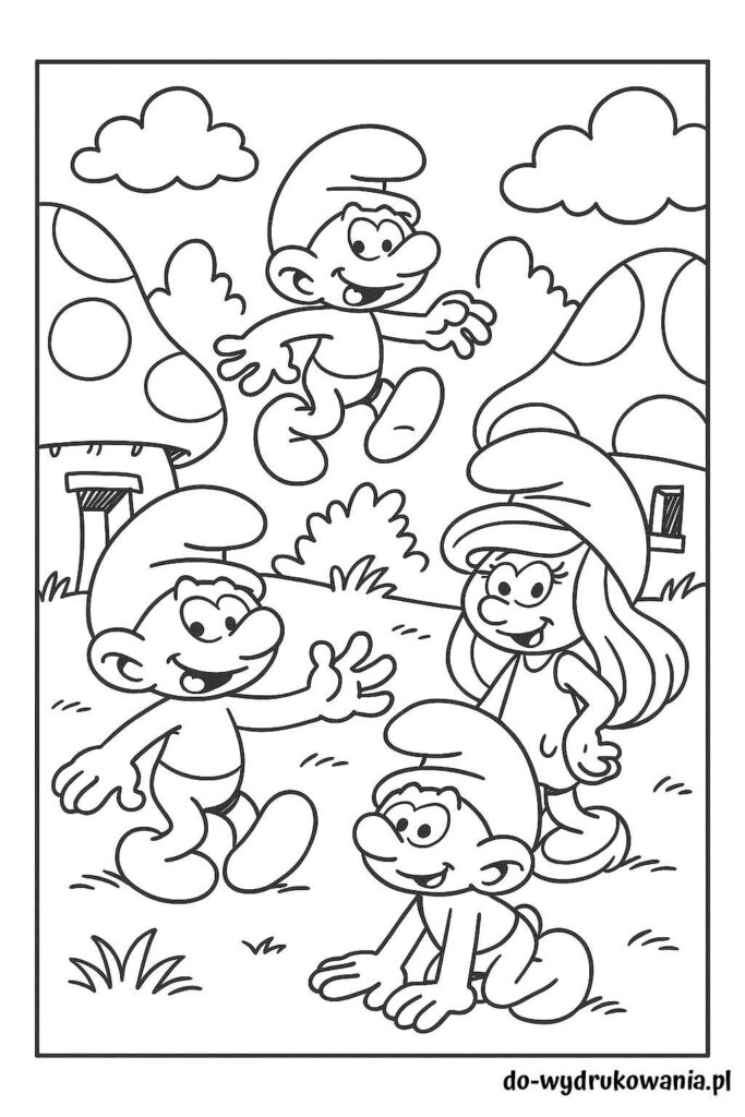 Kolorowanka smerfy do wydrukowania w formacie pdf