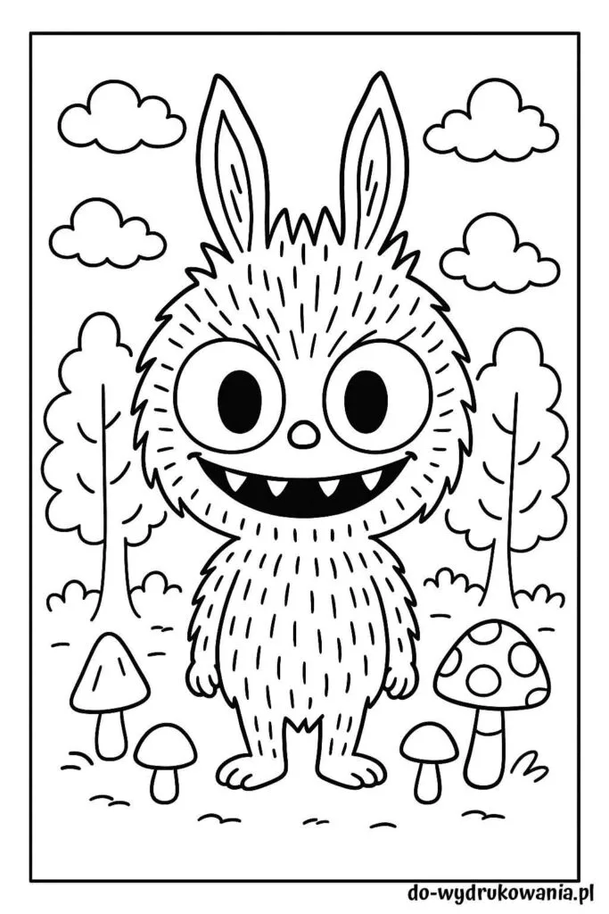 Kolorowanka straszny labubu do wydrukowania w formacie pdf
