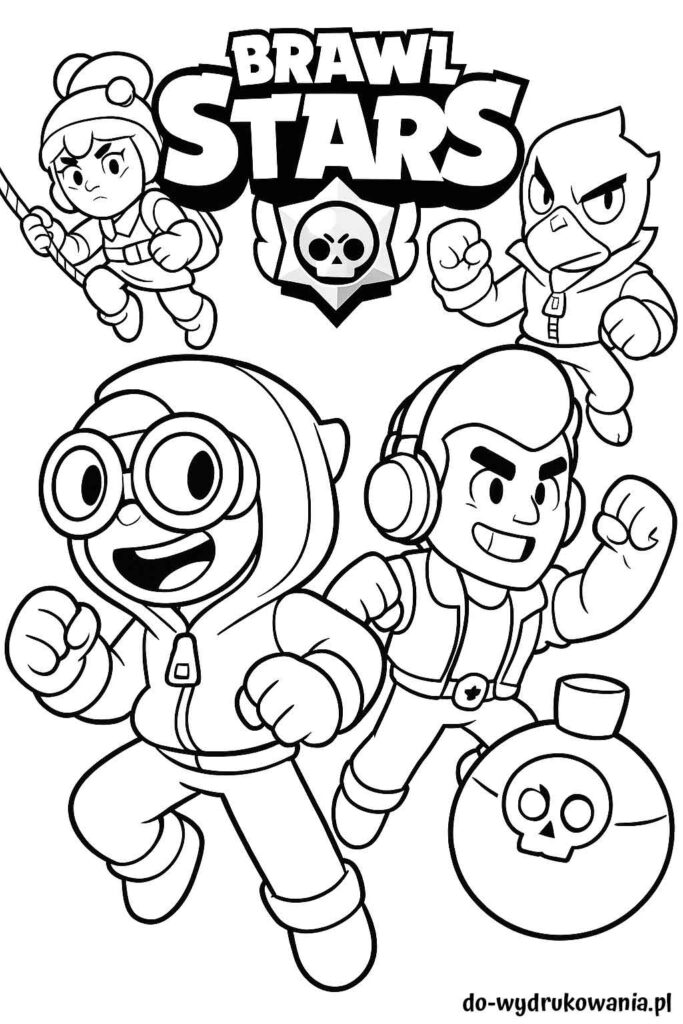 Kolorowanka z Coltem z Brawl Stars do wydrukowania w formacie pdf
