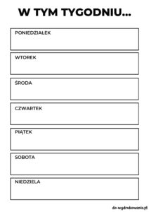 Planner tygodniowy nr 5 do wydrukowania w formacie pdf