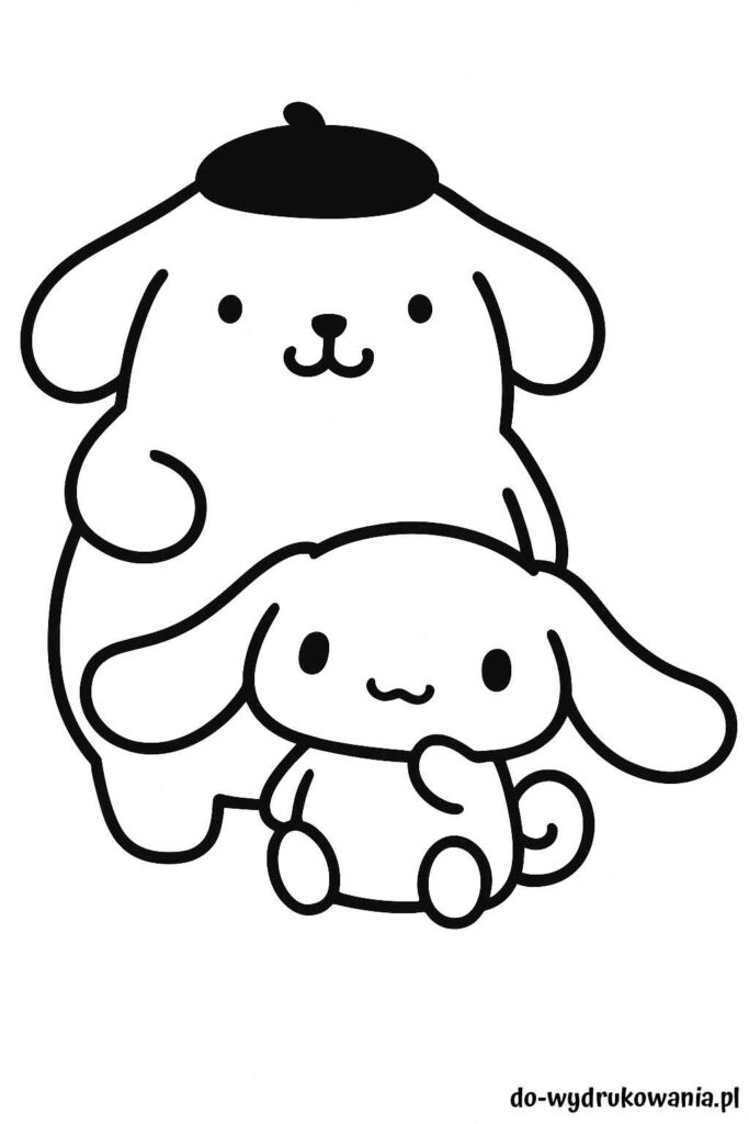 kolorownaka pompompurin i cinamonroll do wydrukowania w formacie pdf