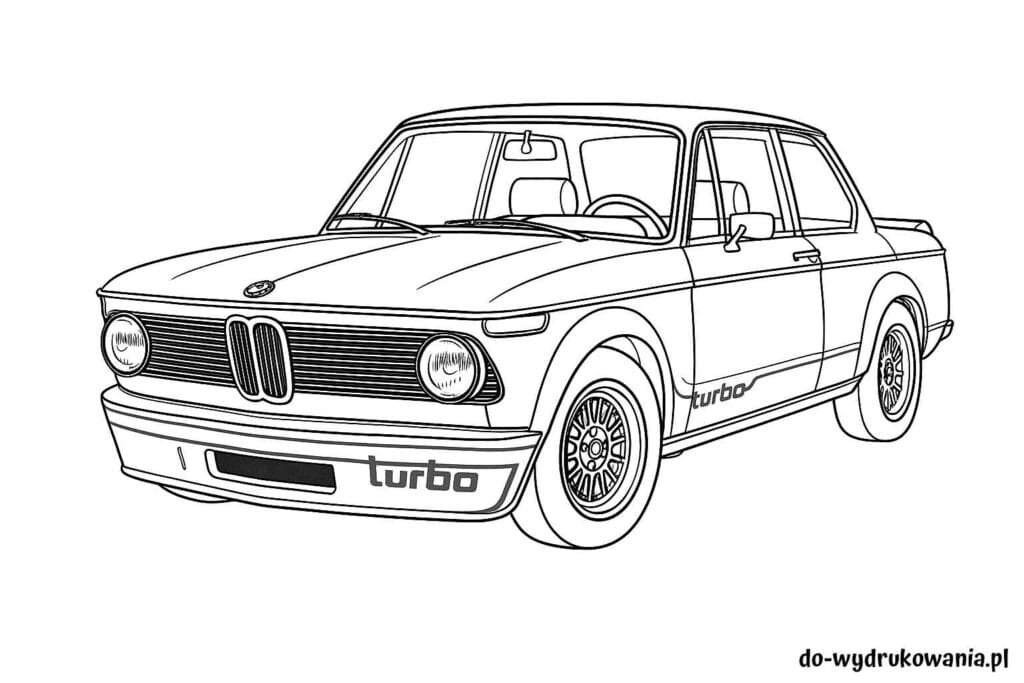 Kolorowanka BMW 2002 Turbo do wydrukowania w formacie pdf
