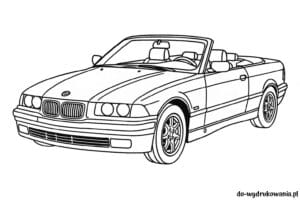 Kolorowanka BMW E36 Cabrio do wydrukowania w formacie pdf