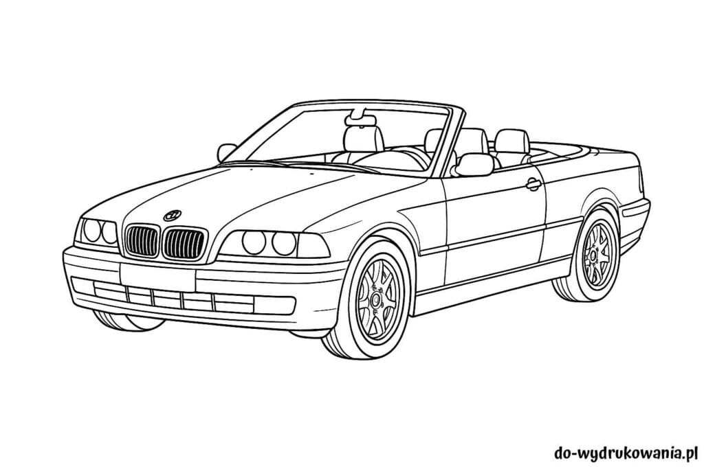 Kolorowanka BMW E46 Cabrio do wydrukowania w formacie pdf