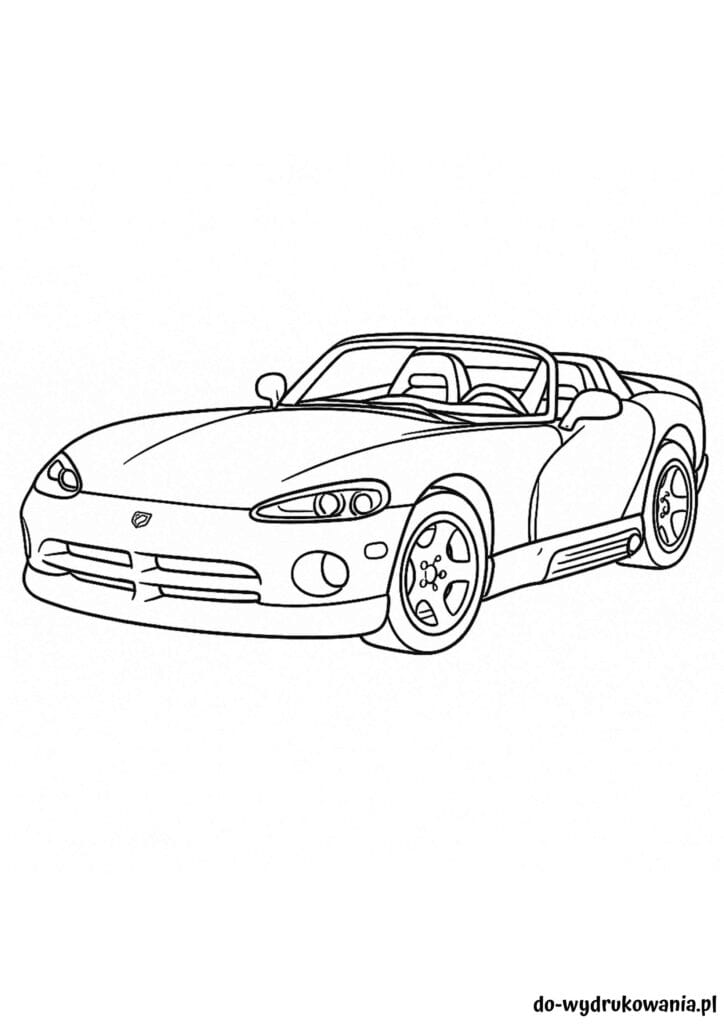Kolorowanka Dodge Viper cabrio do wydrukowania w formacie pdf