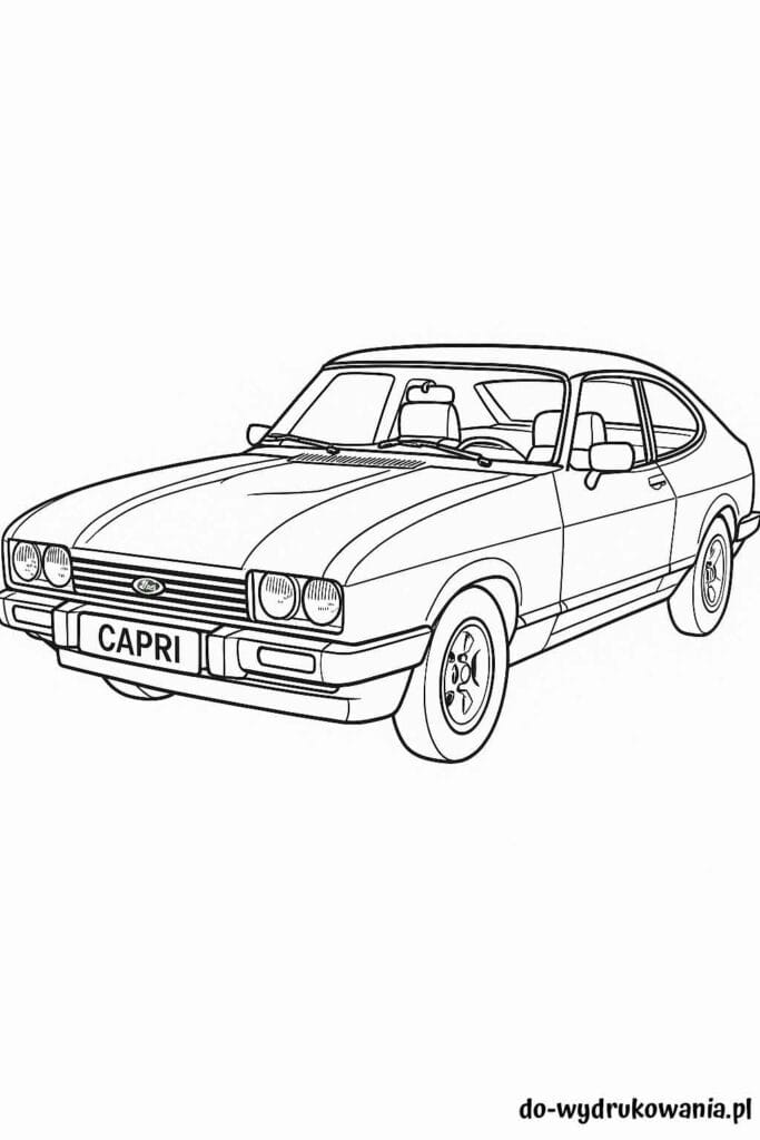 Kolorowanka Ford Capri MK3 do wydrukowania w formacie pdf