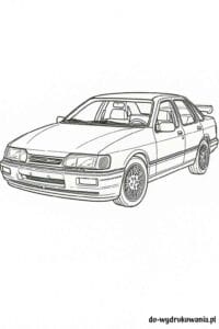 Kolorowanka Ford Sierra MK2 Cosworth do wydrukowania w formacie pdf