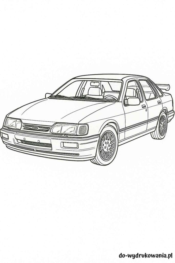 Kolorowanka Ford Sierra MK2 Cosworth do wydrukowania w formacie pdf
