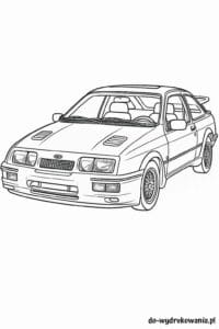 Kolorowanka Ford Sierra RS500 Cosworth do wydrukowania w formacie pdf