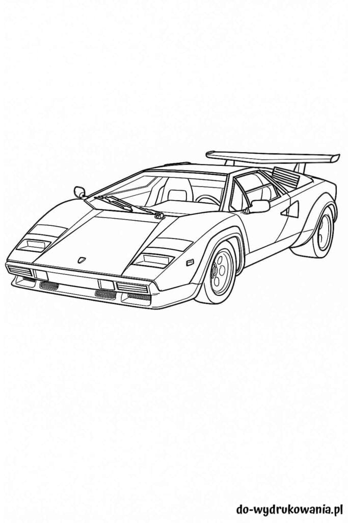 Kolorowanka Lamborghini Countach do wydrukowania w formacie pdf