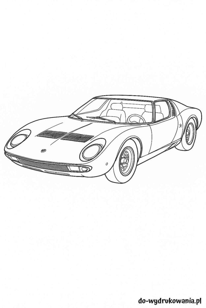 Kolorowanka Lamborghini Miura do wydrukowania w formacie pdf